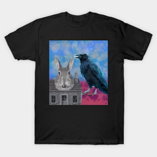 watercolor crow rabbit house T-Shirt